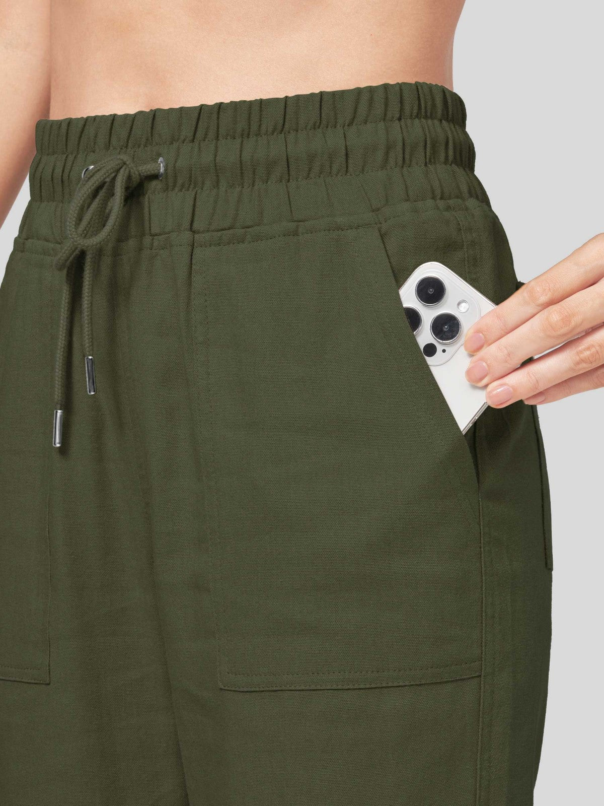 Lavisa - Women's Easy Fit Linen Wide Leg Drawstring Pants