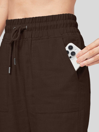 Lavisa - Women's Easy Fit Linen Wide Leg Drawstring Pants