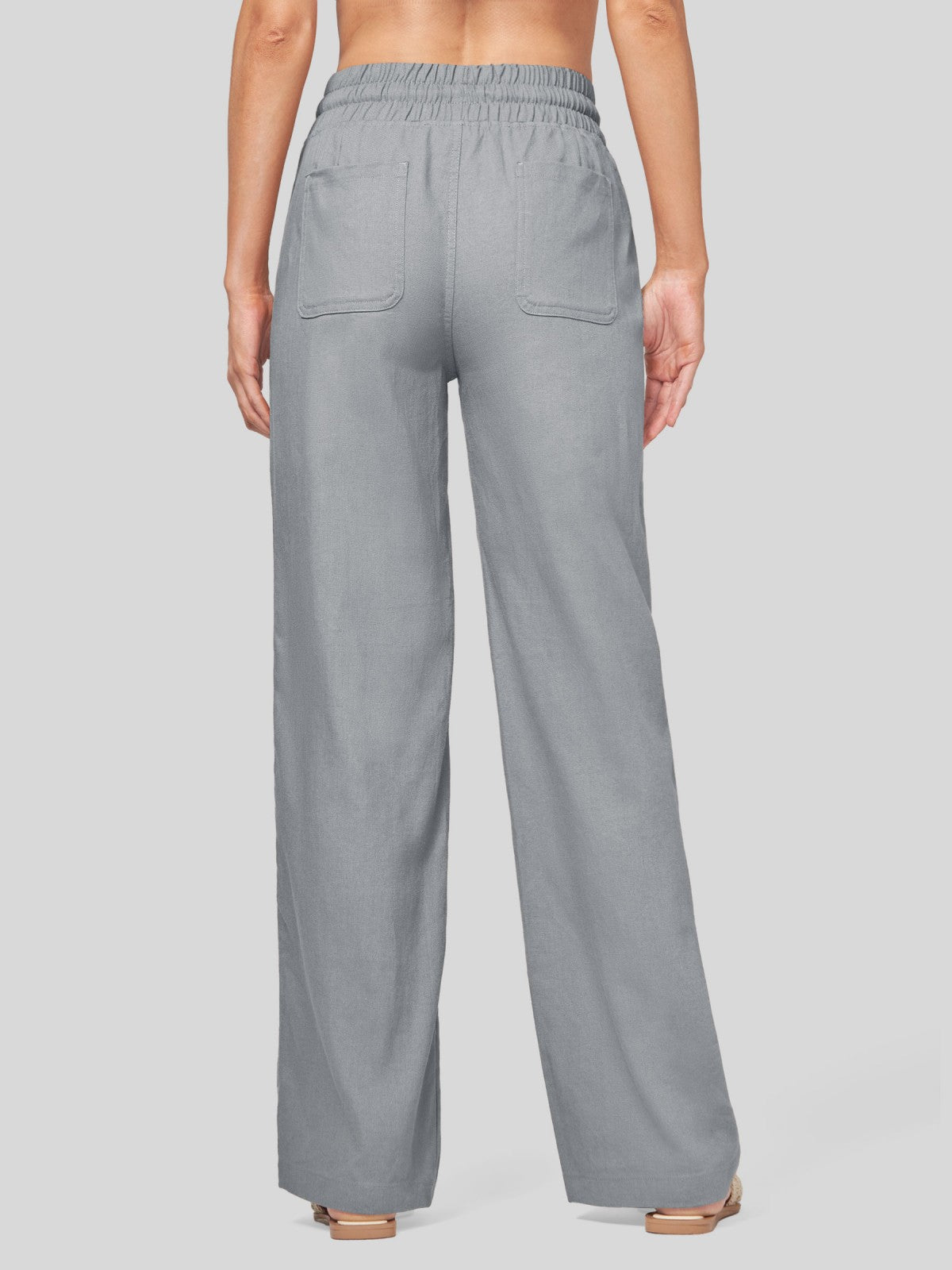 Lavisa - Women's Easy Fit Linen Wide Leg Drawstring Pants