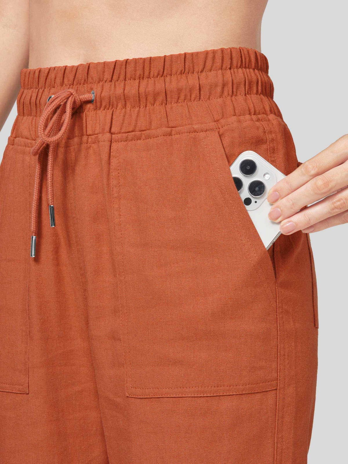 Lavisa - Women's Easy Fit Linen Wide Leg Drawstring Pants