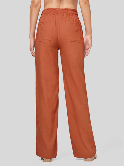Lavisa - Women's Easy Fit Linen Wide Leg Drawstring Pants