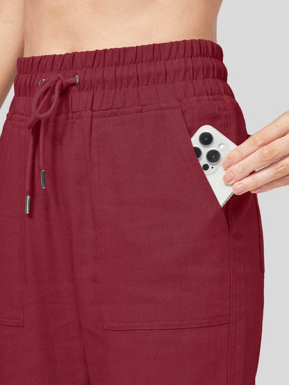 Lavisa - Women's Easy Fit Linen Wide Leg Drawstring Pants