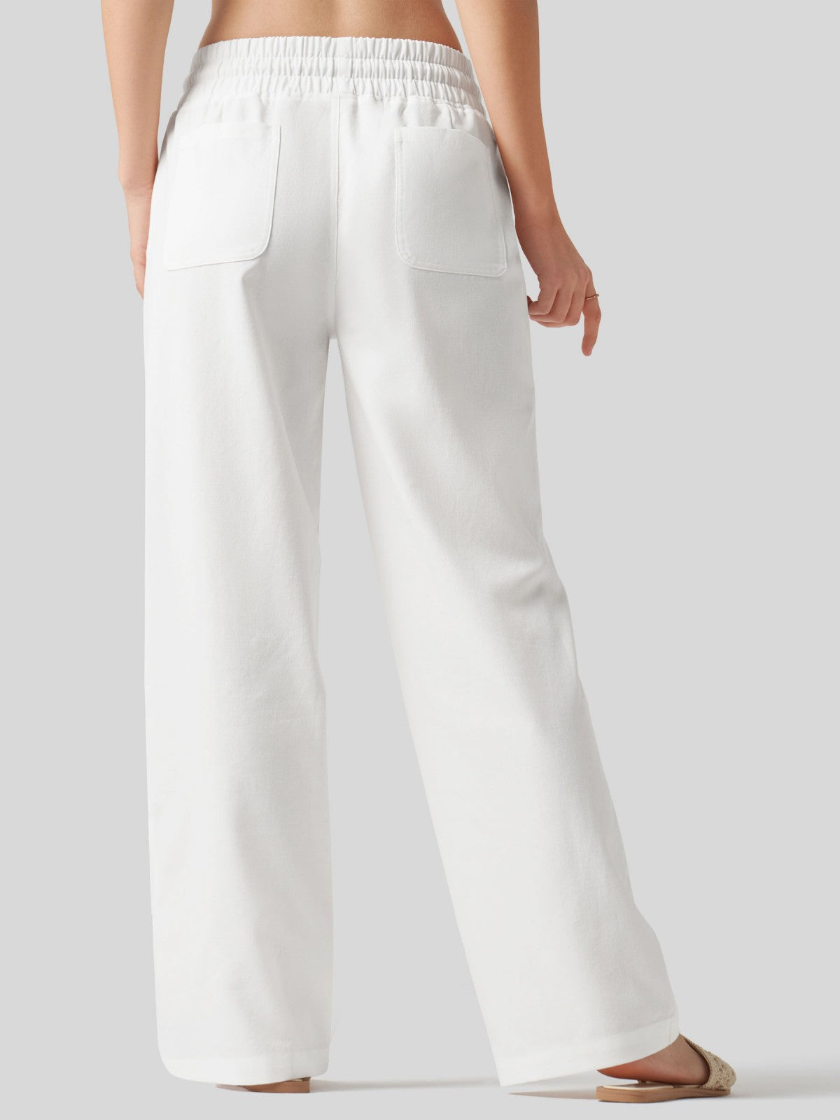 Lavisa - Women's Easy Fit Linen Wide Leg Drawstring Pants