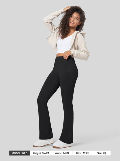 Lavisa - Women's Fleece Lined Bootcut Yoga Pants - Warm & Water-Resistant