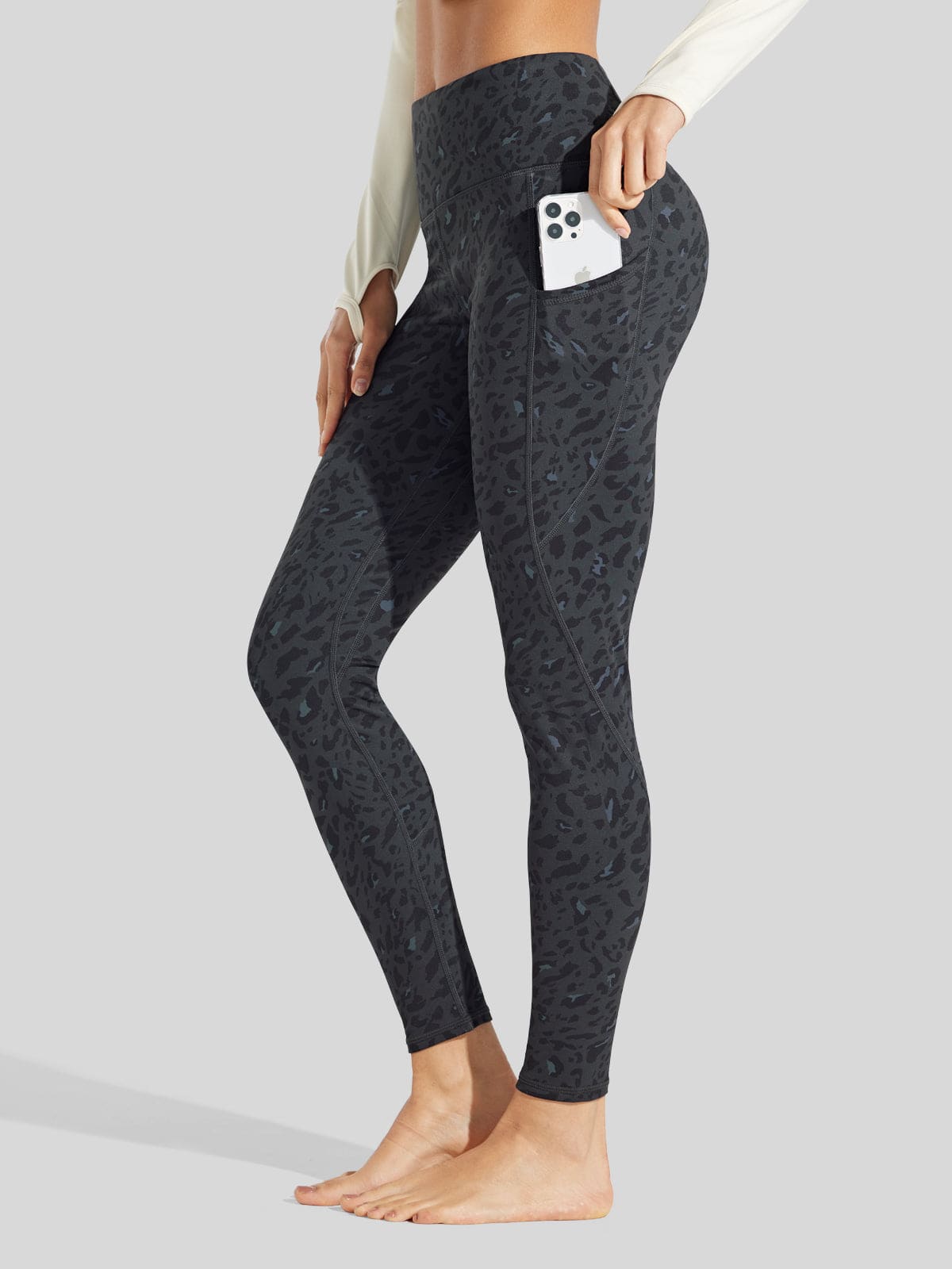 Lavisa - Women's Fluffy Fleece Lined Thermal Leggings with Pockets