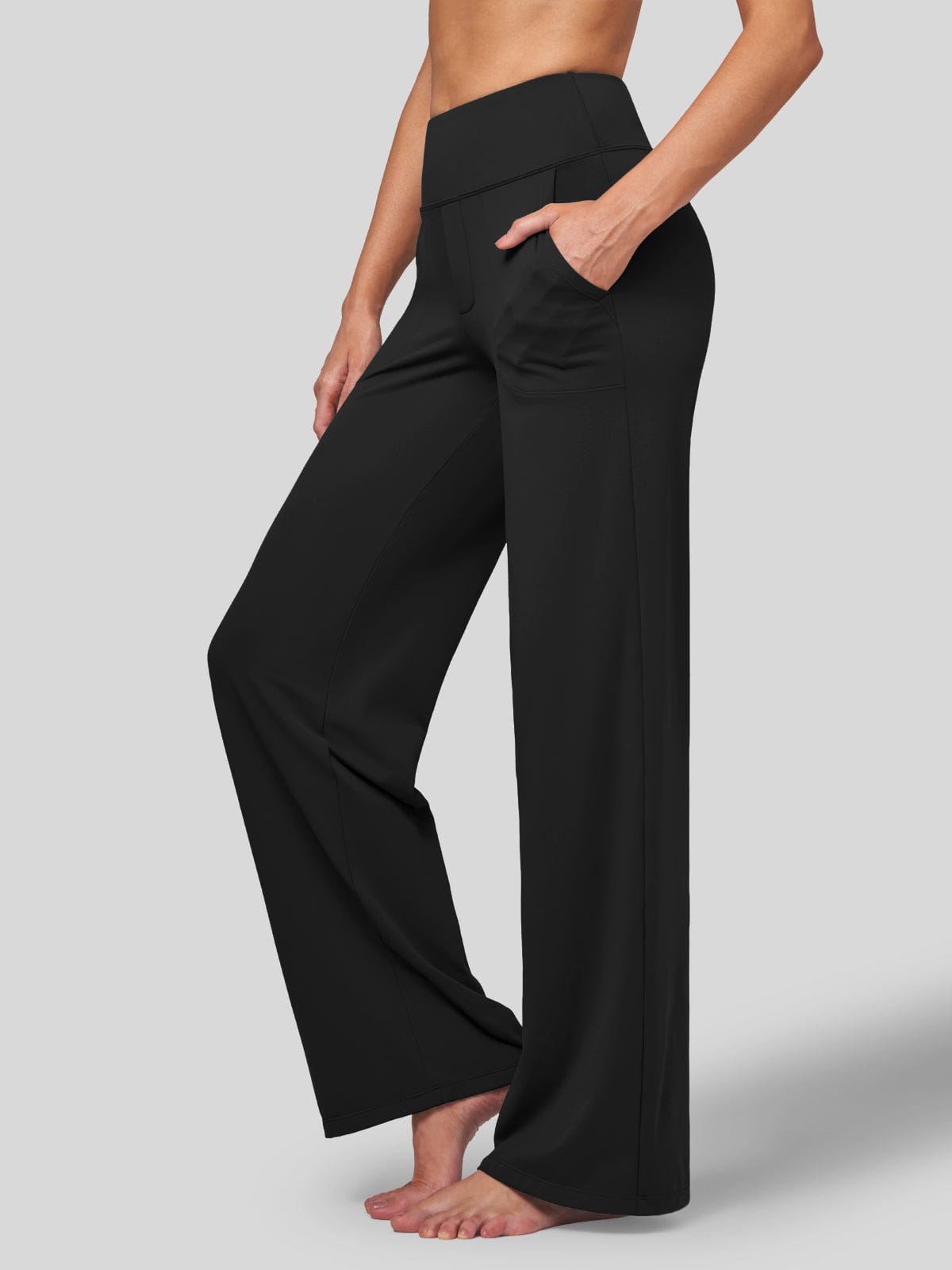 Lavisa - Women's High Rise Yoga Dress Pants - Wide Leg Work Trousers