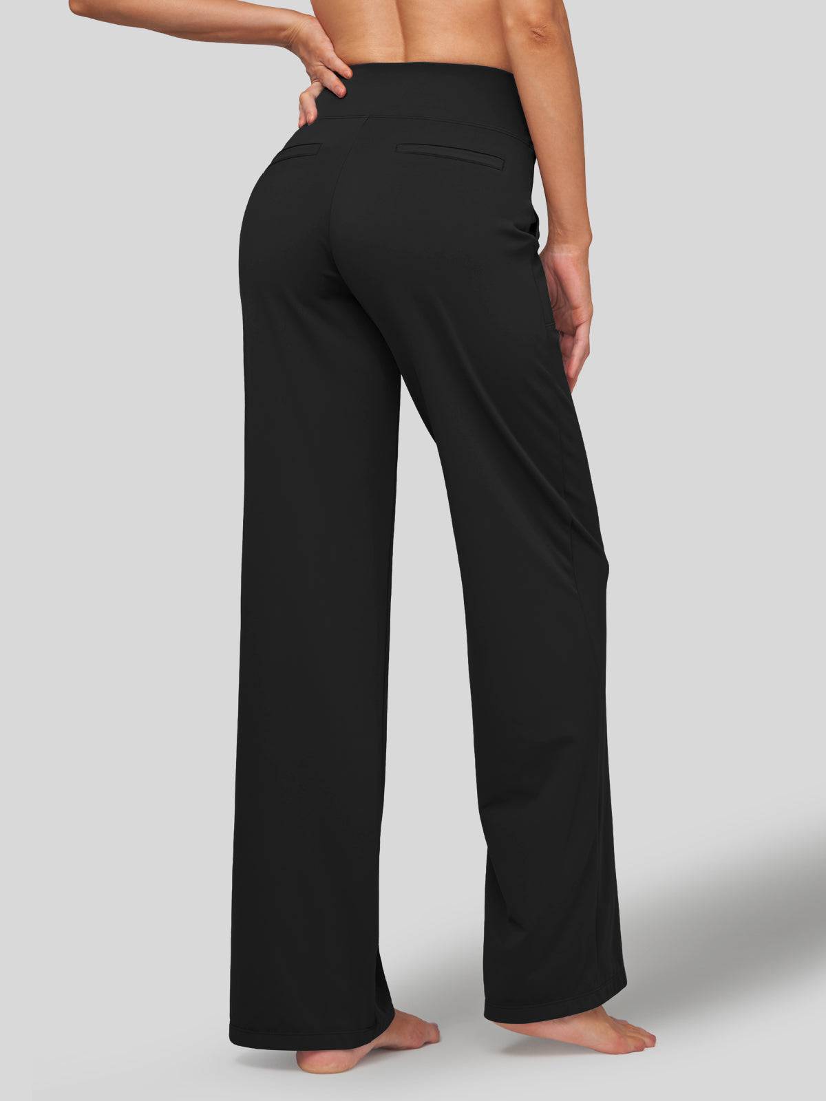 Lavisa - Women's High Rise Yoga Dress Pants - Wide Leg Work Trousers