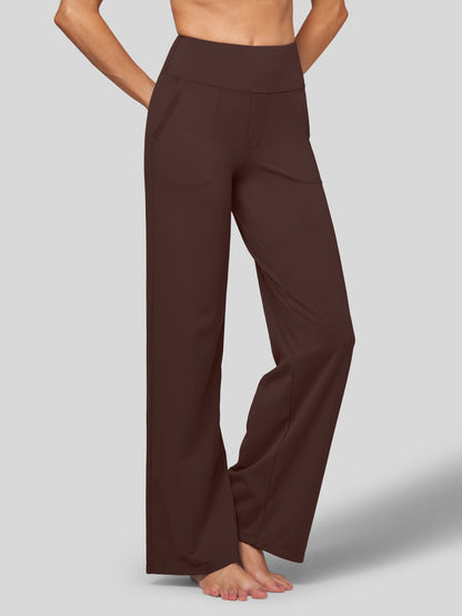 Lavisa - Women's High Rise Yoga Dress Pants - Wide Leg Work Trousers