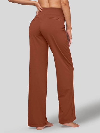 Lavisa - Women's High Rise Yoga Dress Pants - Wide Leg Work Trousers