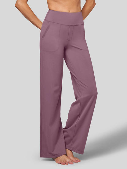 Lavisa - Women's High Rise Yoga Dress Pants - Wide Leg Work Trousers