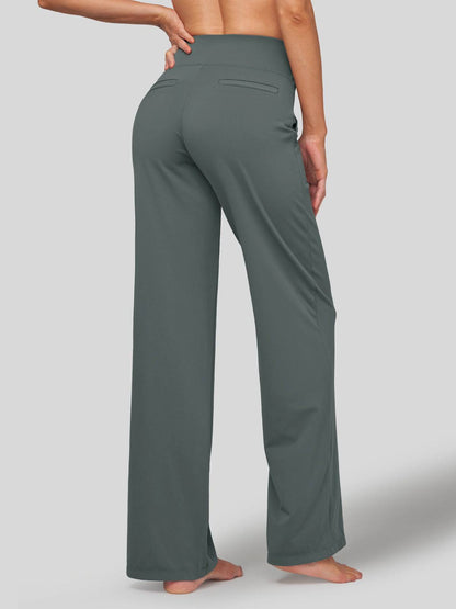 Lavisa - Women's High Rise Yoga Dress Pants - Wide Leg Work Trousers