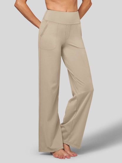 Lavisa - Women's High Rise Yoga Dress Pants - Wide Leg Work Trousers