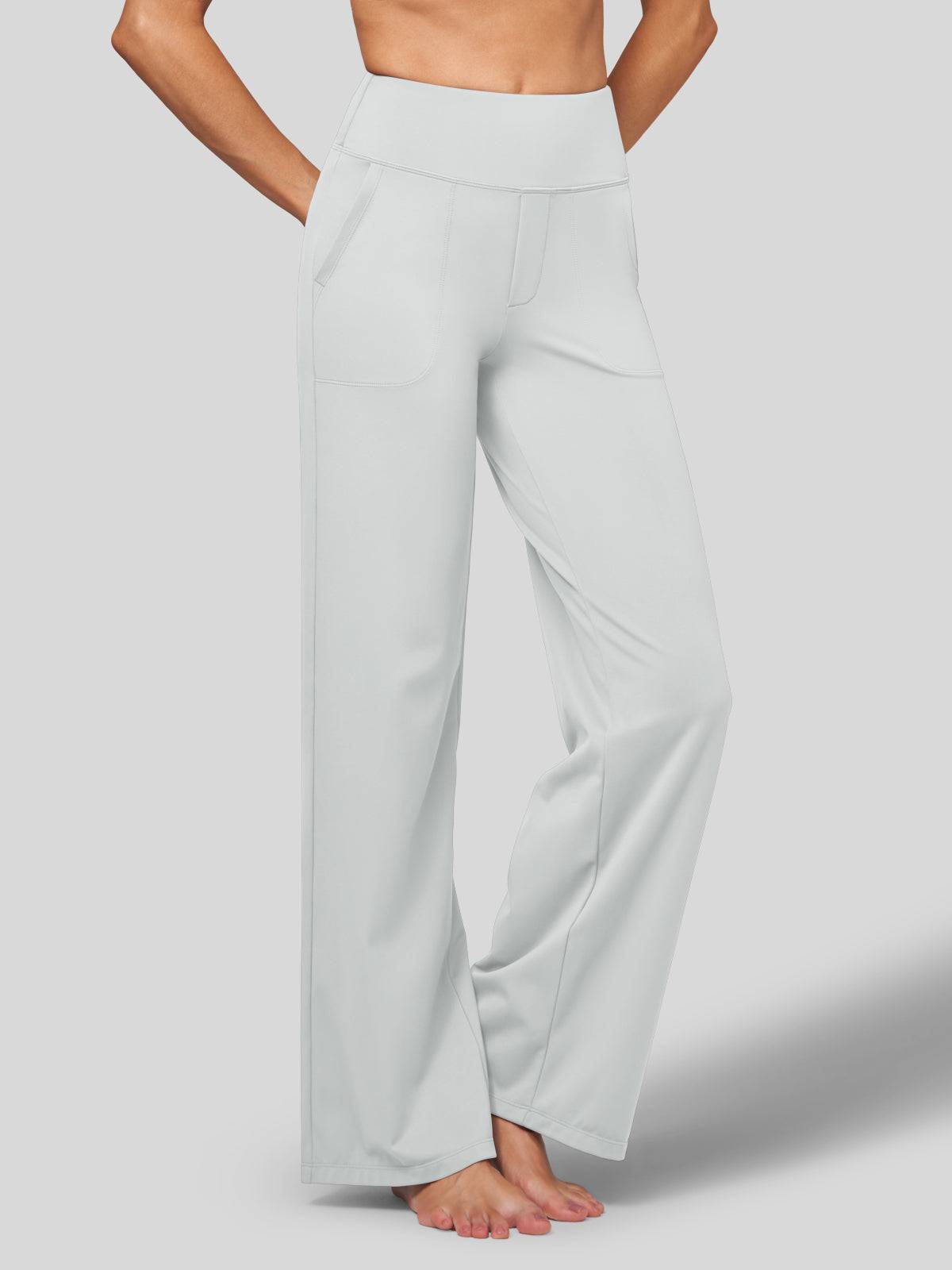 Lavisa - Women's High Rise Yoga Dress Pants - Wide Leg Work Trousers