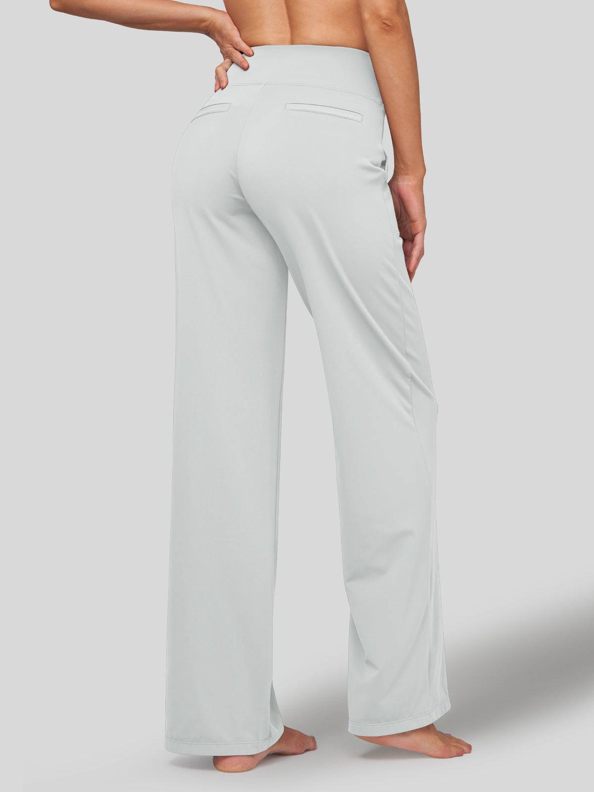Lavisa - Women's High Rise Yoga Dress Pants - Wide Leg Work Trousers