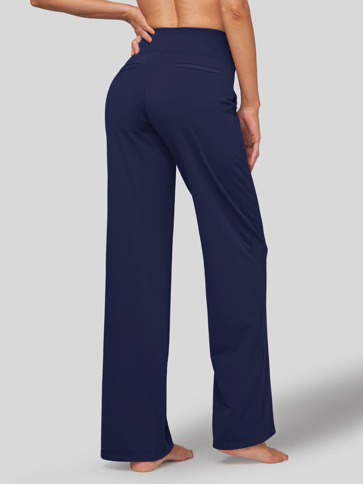 Lavisa - Women's High Rise Yoga Dress Pants - Wide Leg Work Trousers