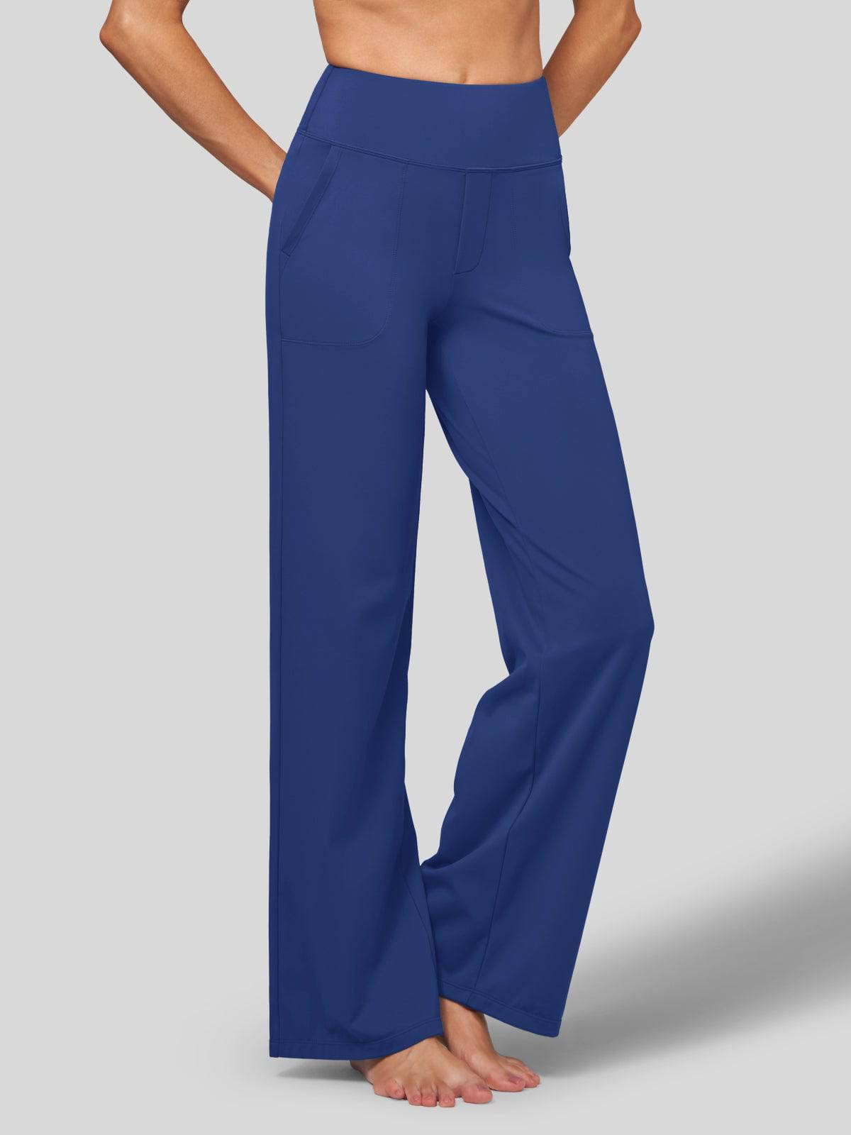 Lavisa - Women's High Rise Yoga Dress Pants - Wide Leg Work Trousers