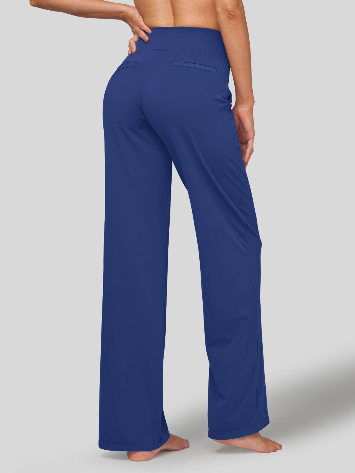 Lavisa - Women's High Rise Yoga Dress Pants - Wide Leg Work Trousers