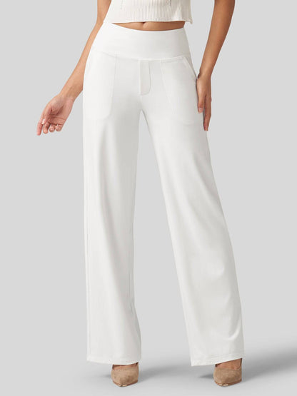 Lavisa - Women's High Rise Yoga Dress Pants - Wide Leg Work Trousers