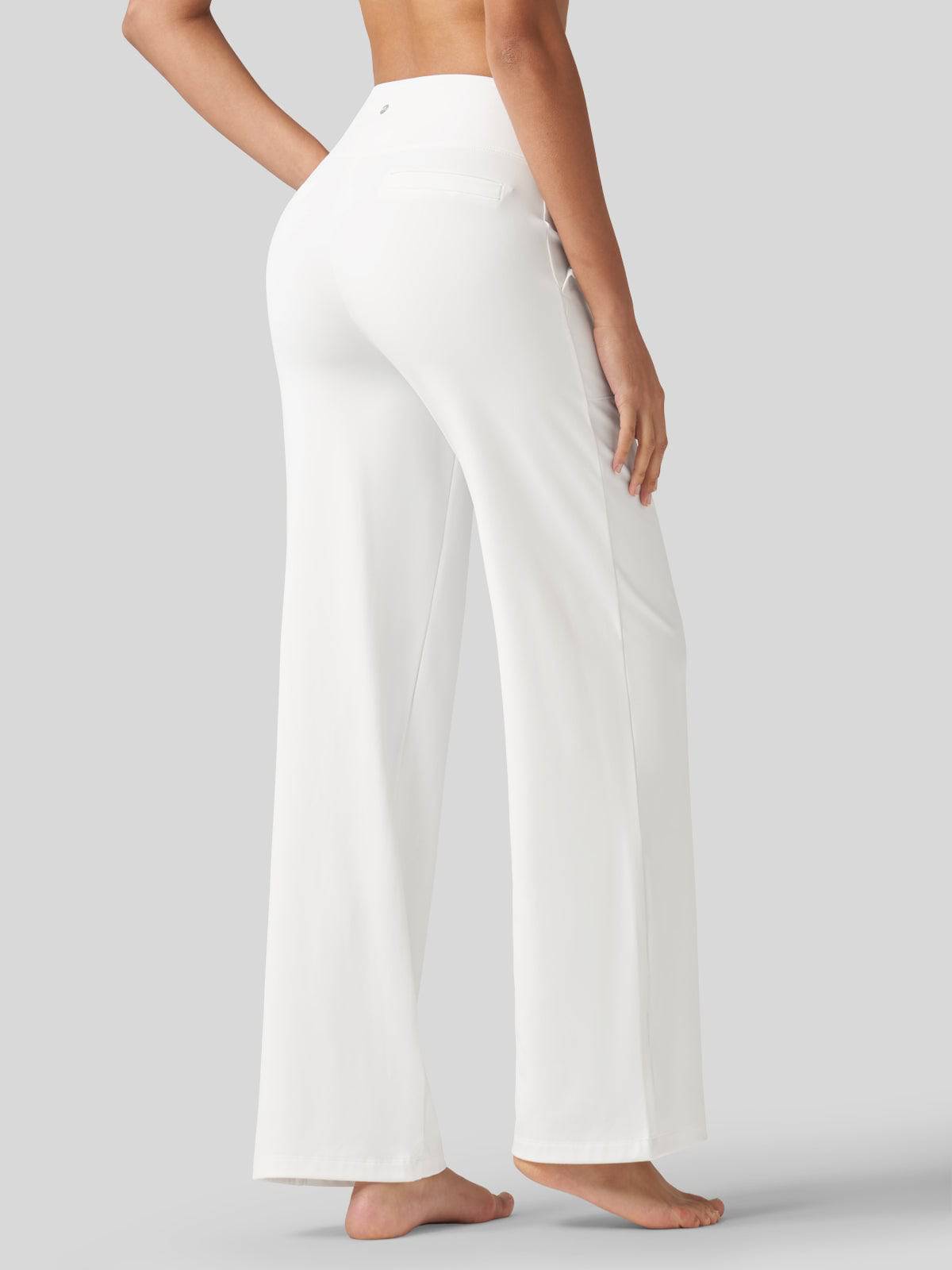 Lavisa - Women's High Rise Yoga Dress Pants - Wide Leg Work Trousers