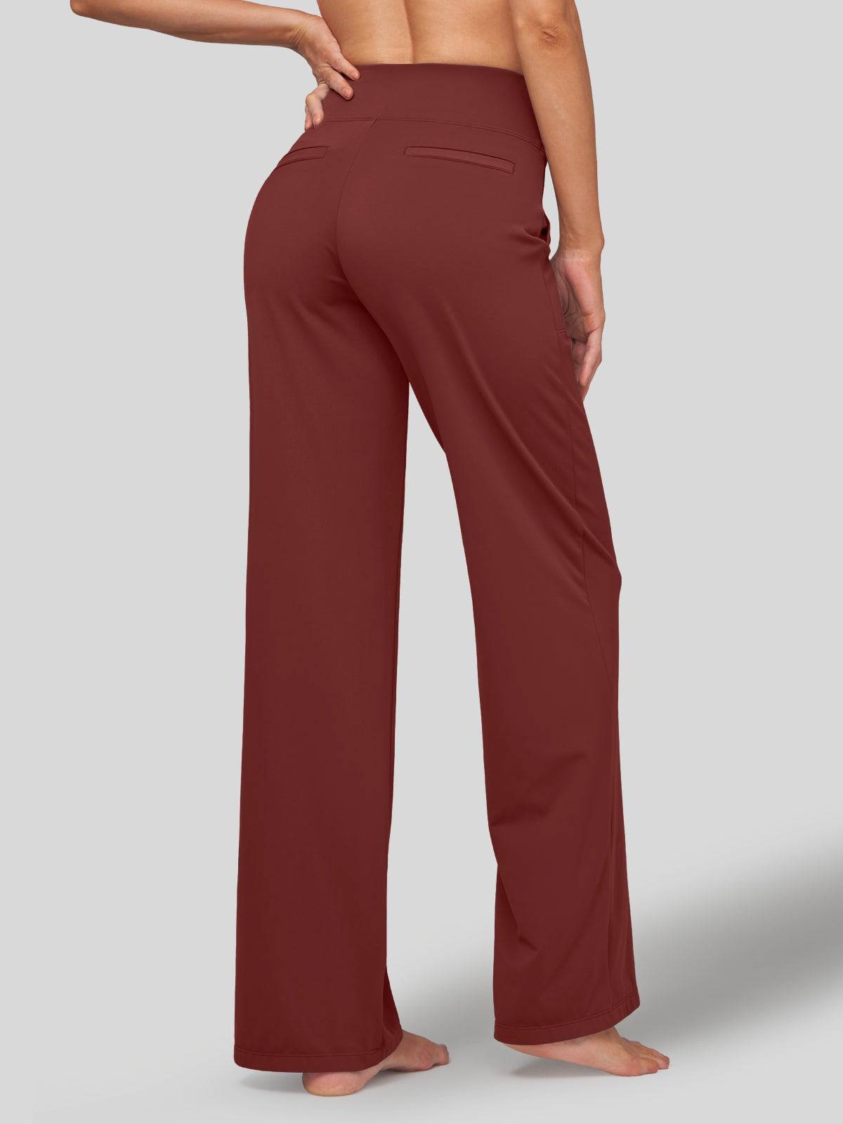 Lavisa - Women's High Rise Yoga Dress Pants - Wide Leg Work Trousers