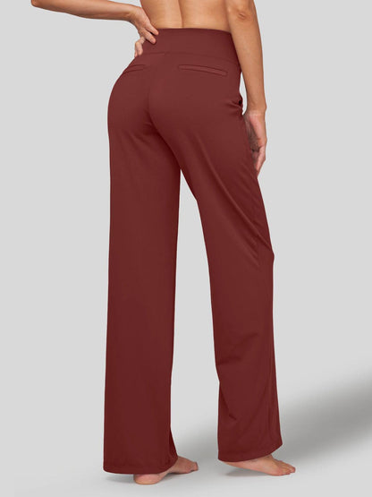 Lavisa - Women's High Rise Yoga Dress Pants - Wide Leg Work Trousers