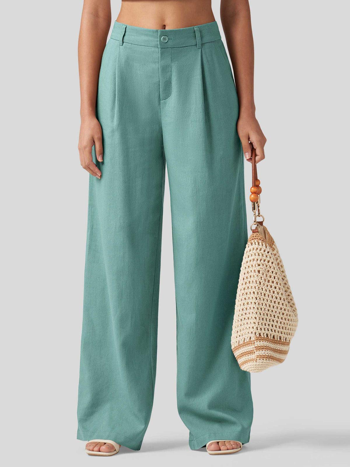 Lavisa - Women's Linen Wide Leg Pants - Flat Front & Comfortable