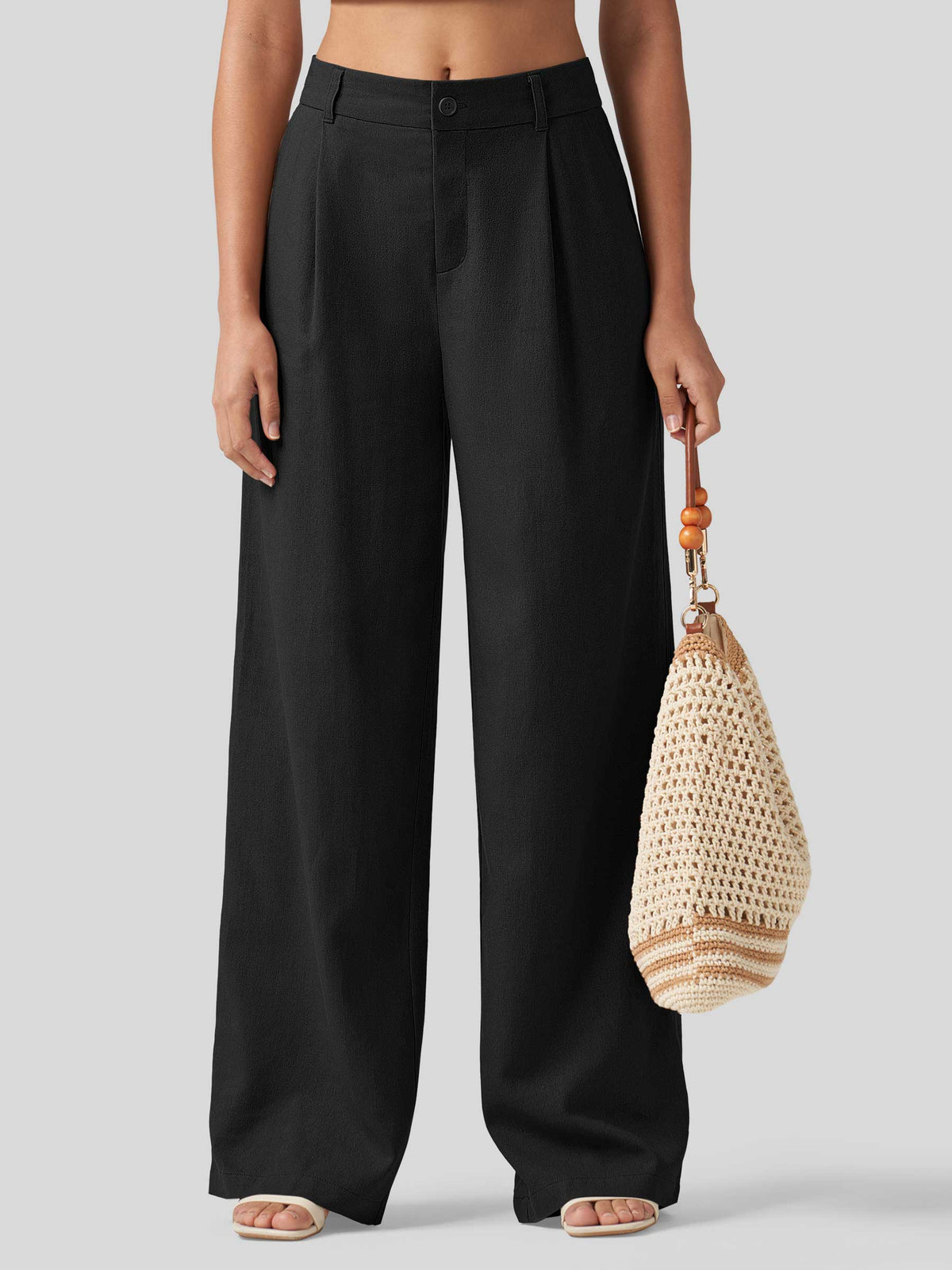 Lavisa - Women's Linen Wide Leg Pants - Flat Front & Comfortable