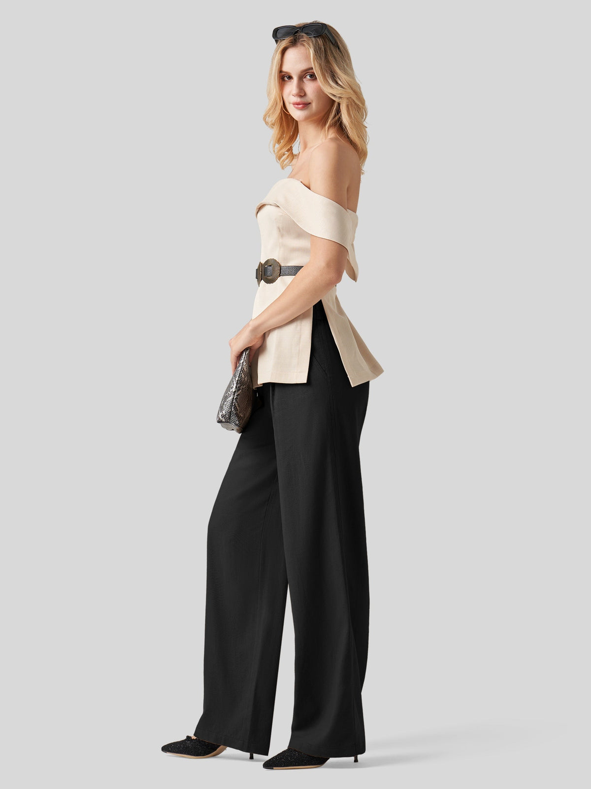 Lavisa - Women's Linen Wide Leg Pants - Flat Front & Comfortable