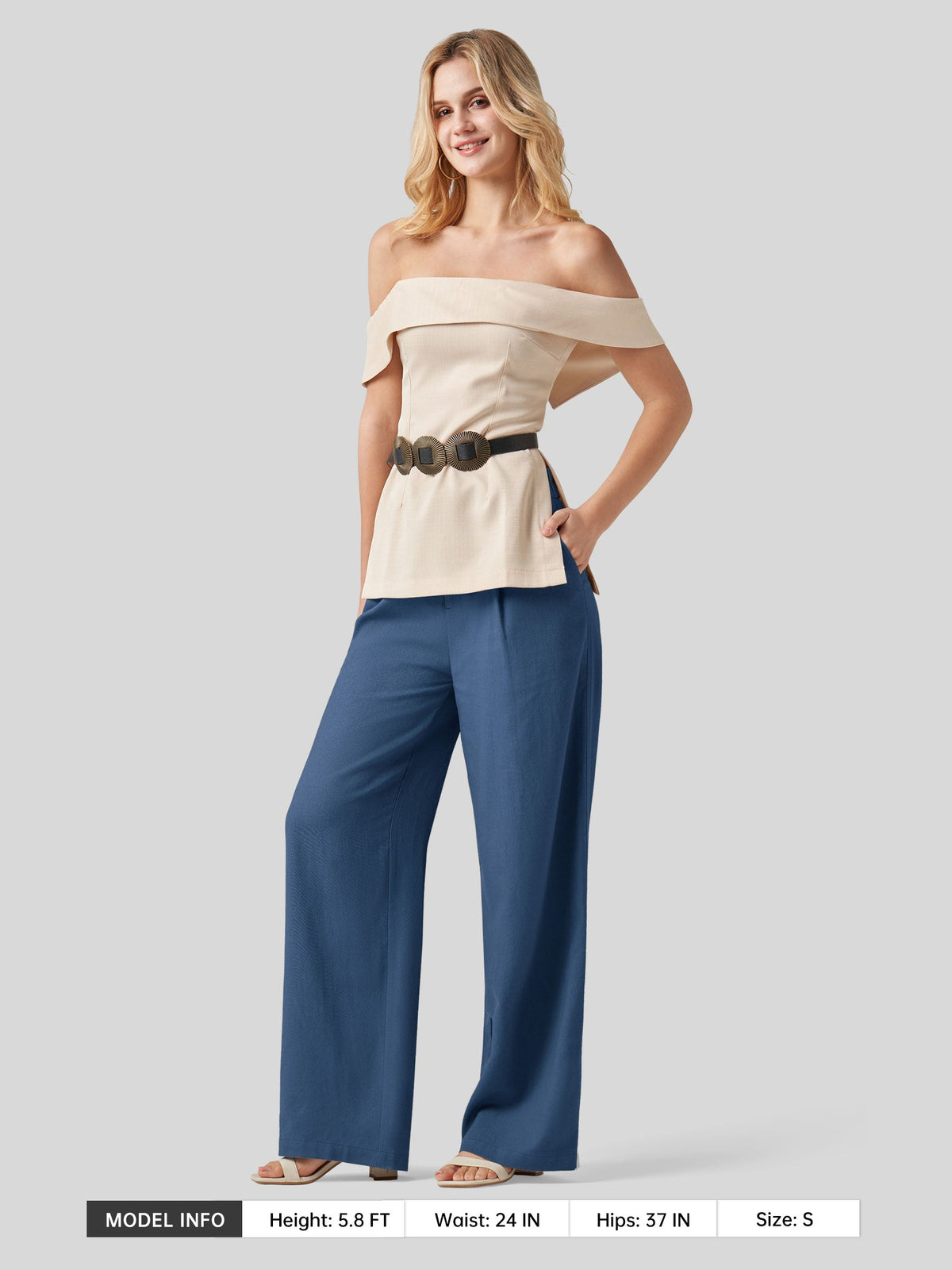 Lavisa - Women's Linen Wide Leg Pants - Flat Front & Comfortable