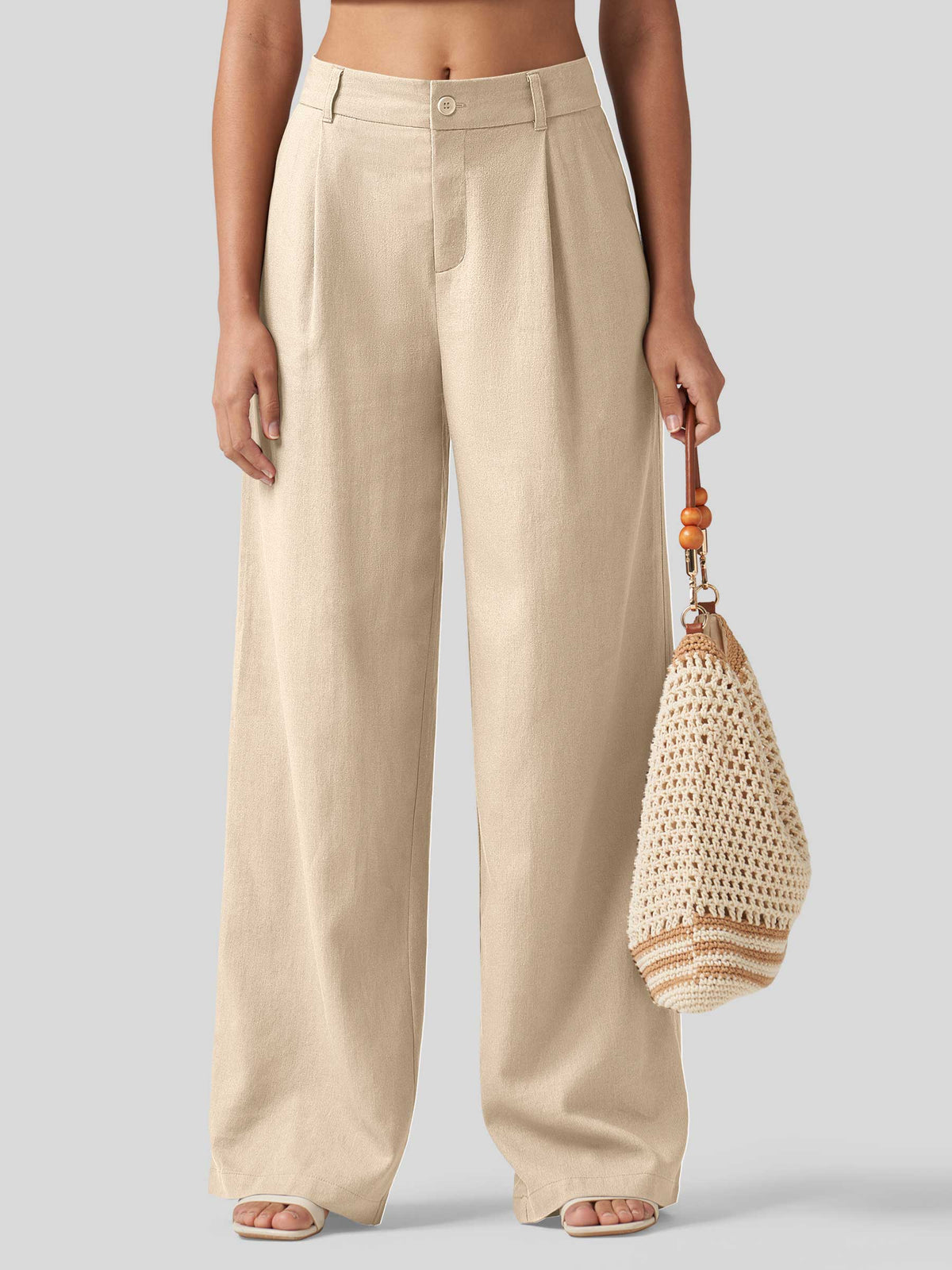 Lavisa - Women's Linen Wide Leg Pants - Flat Front & Comfortable
