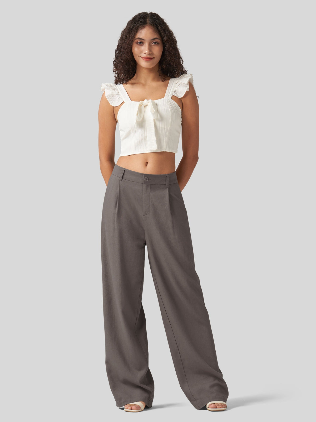 Lavisa - Women's Linen Wide Leg Pants - Flat Front & Comfortable