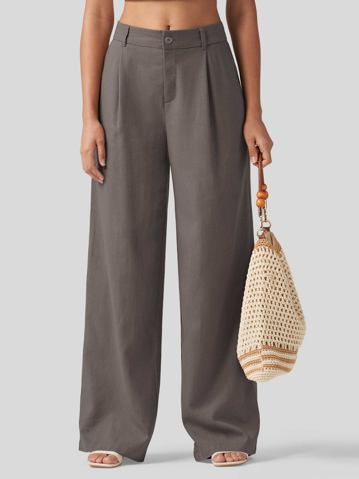Lavisa - Women's Linen Wide Leg Pants - Flat Front & Comfortable