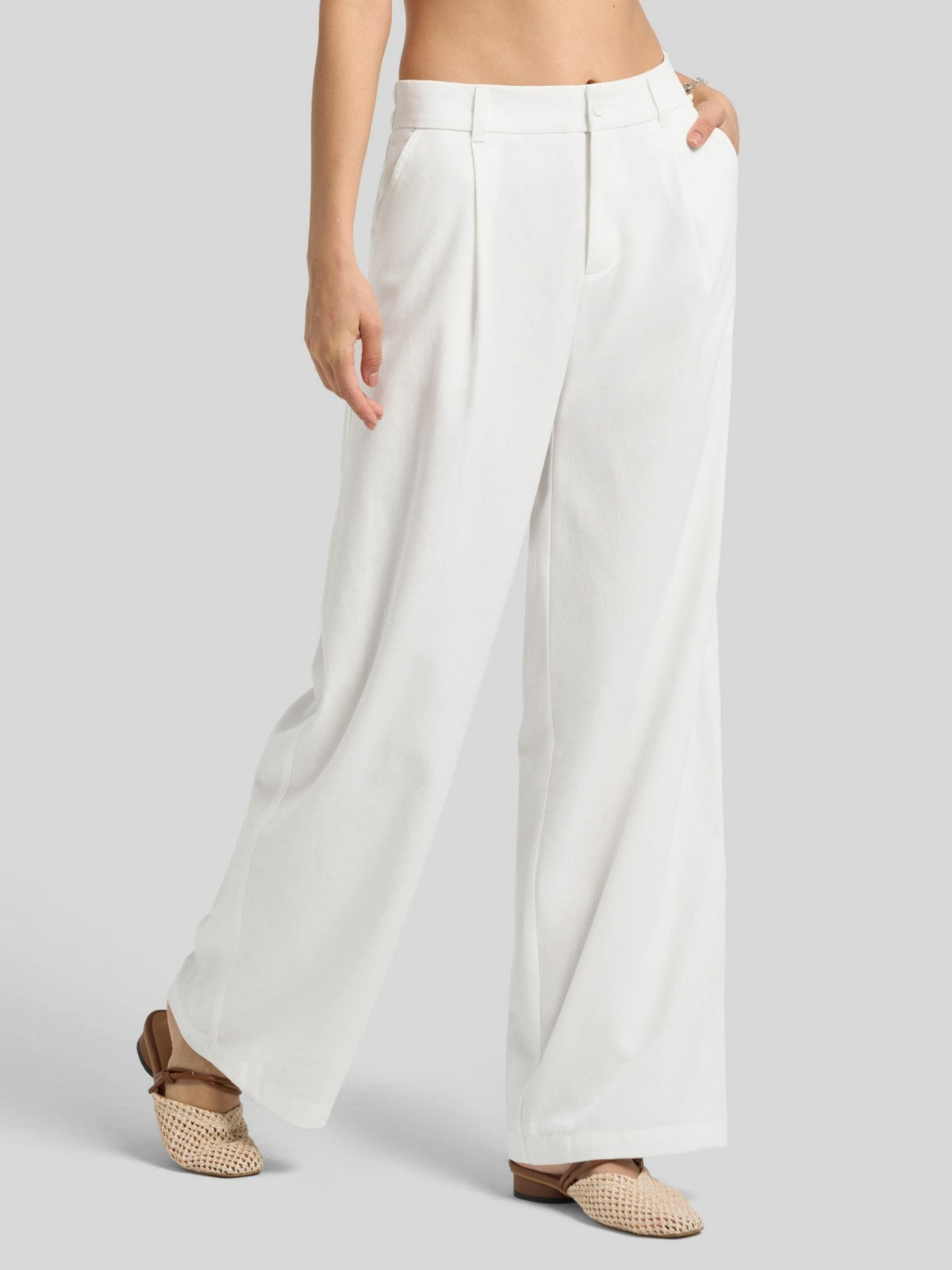 Lavisa - Women's Linen Wide Leg Pants - Flat Front & Comfortable