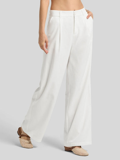 Lavisa - Women's Linen Wide Leg Pants - Flat Front & Comfortable