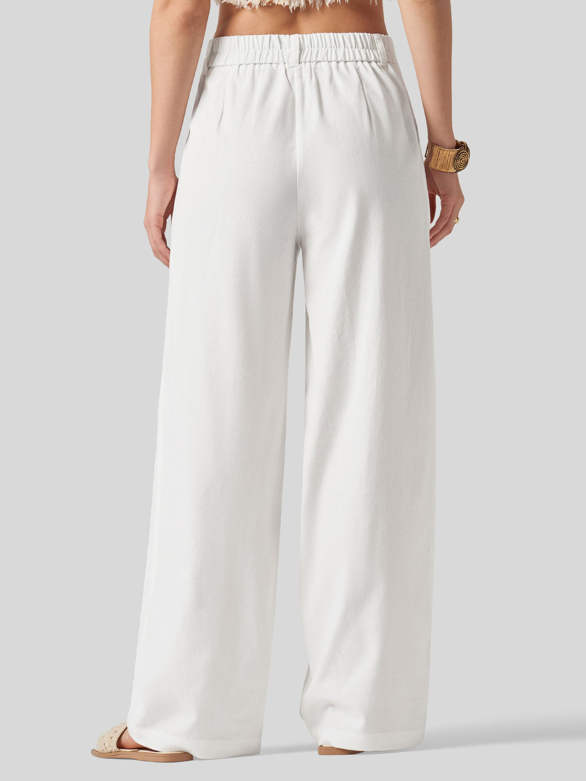 Lavisa - Women's Linen Wide Leg Pants - Flat Front & Comfortable