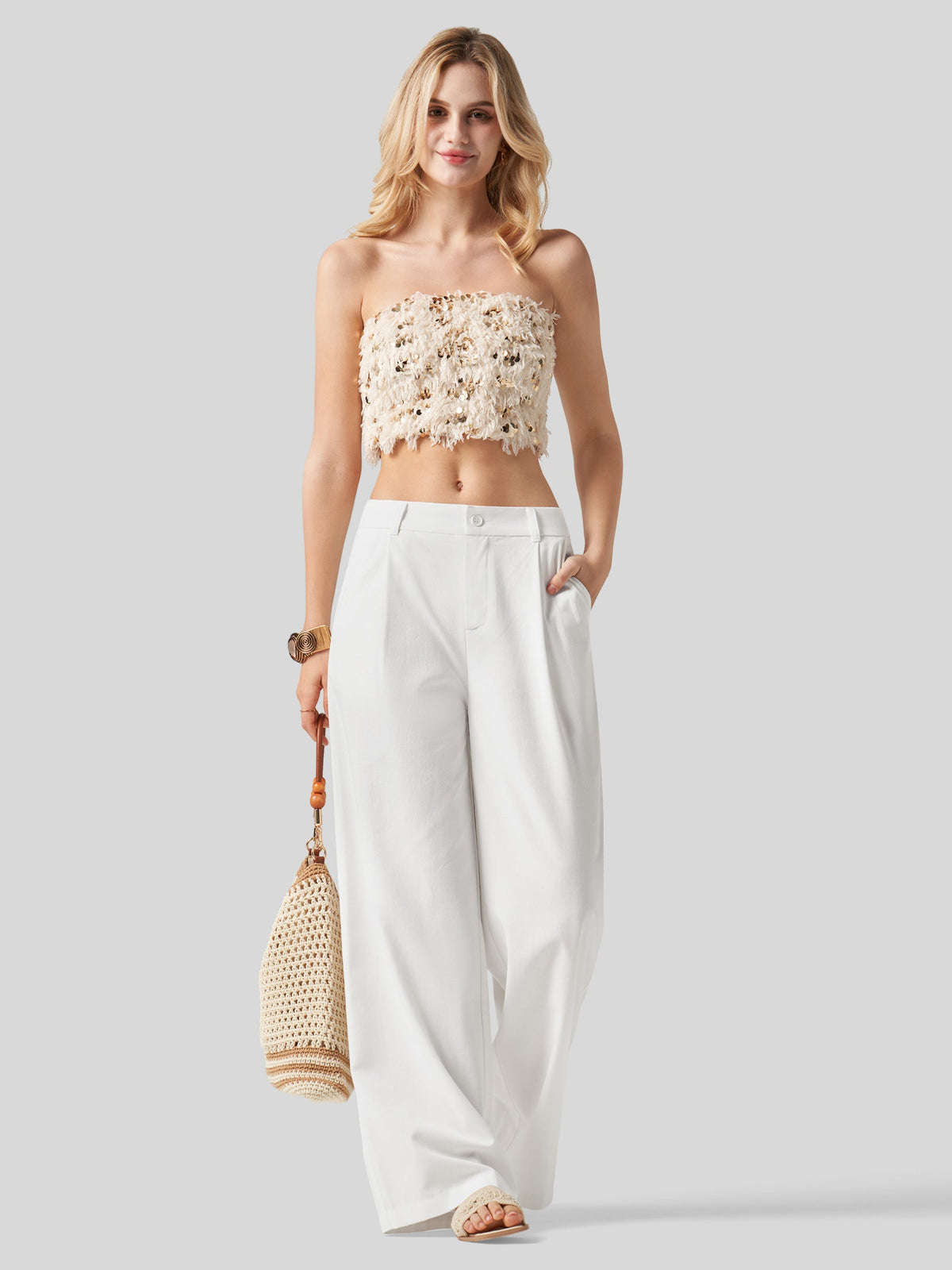 Lavisa - Women's Linen Wide Leg Pants - Flat Front & Comfortable