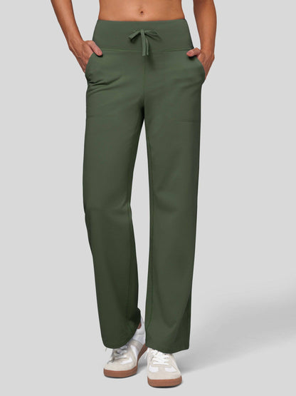 Lavisa - Women's Fleece Lined Wide Leg Lounge Pants with Drawstring