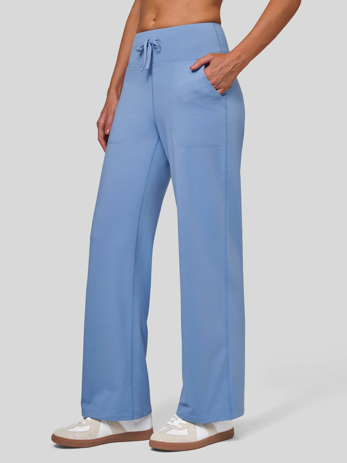Lavisa - Women's Fleece Lined Wide Leg Lounge Pants with Drawstring