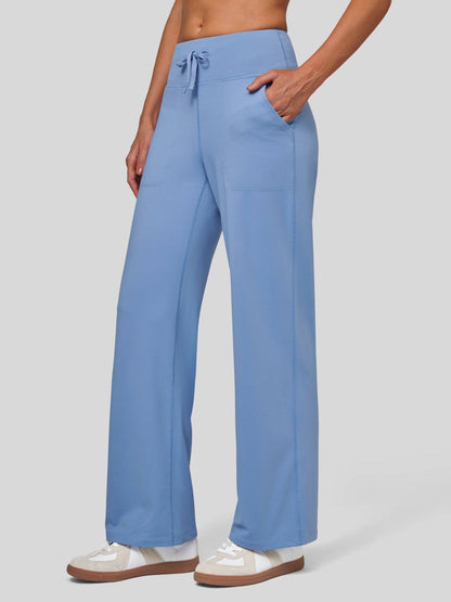 Lavisa - Women's Fleece Lined Wide Leg Lounge Pants with Drawstring