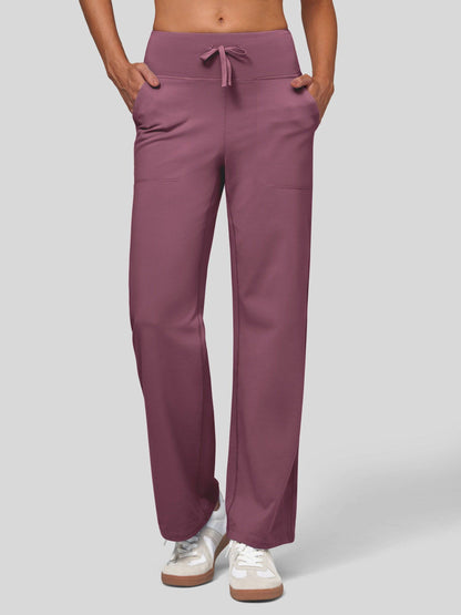 Lavisa - Women's Fleece Lined Wide Leg Lounge Pants with Drawstring