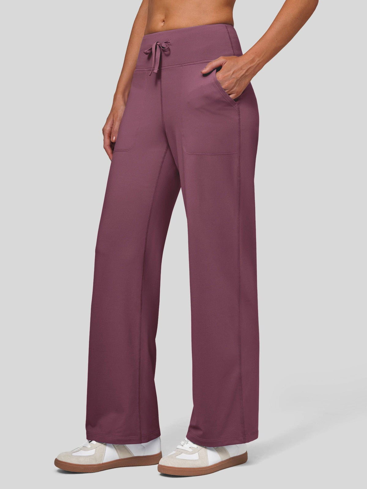 Lavisa - Women's Fleece Lined Wide Leg Lounge Pants with Drawstring