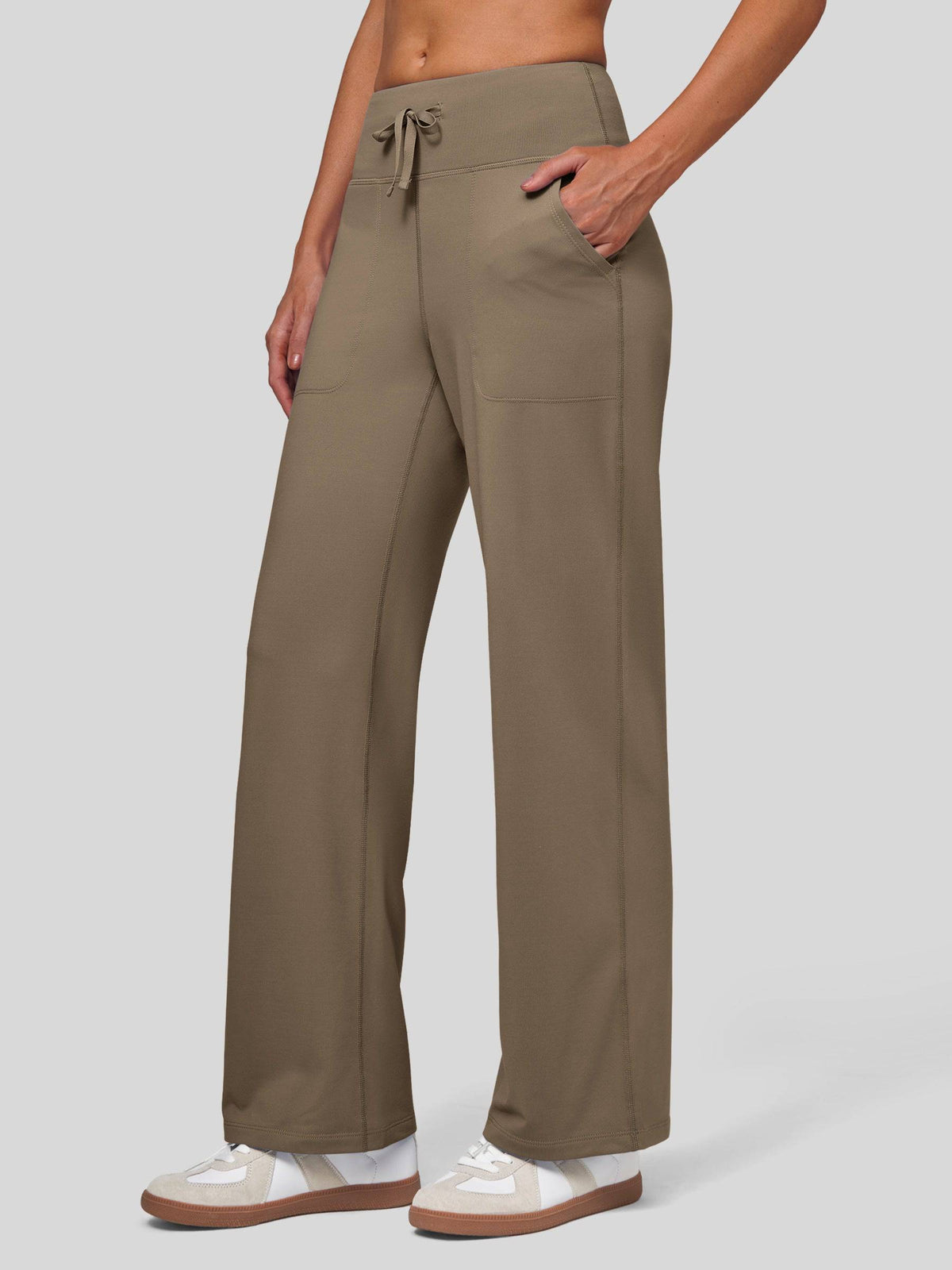 Lavisa - Women's Fleece Lined Wide Leg Lounge Pants with Drawstring