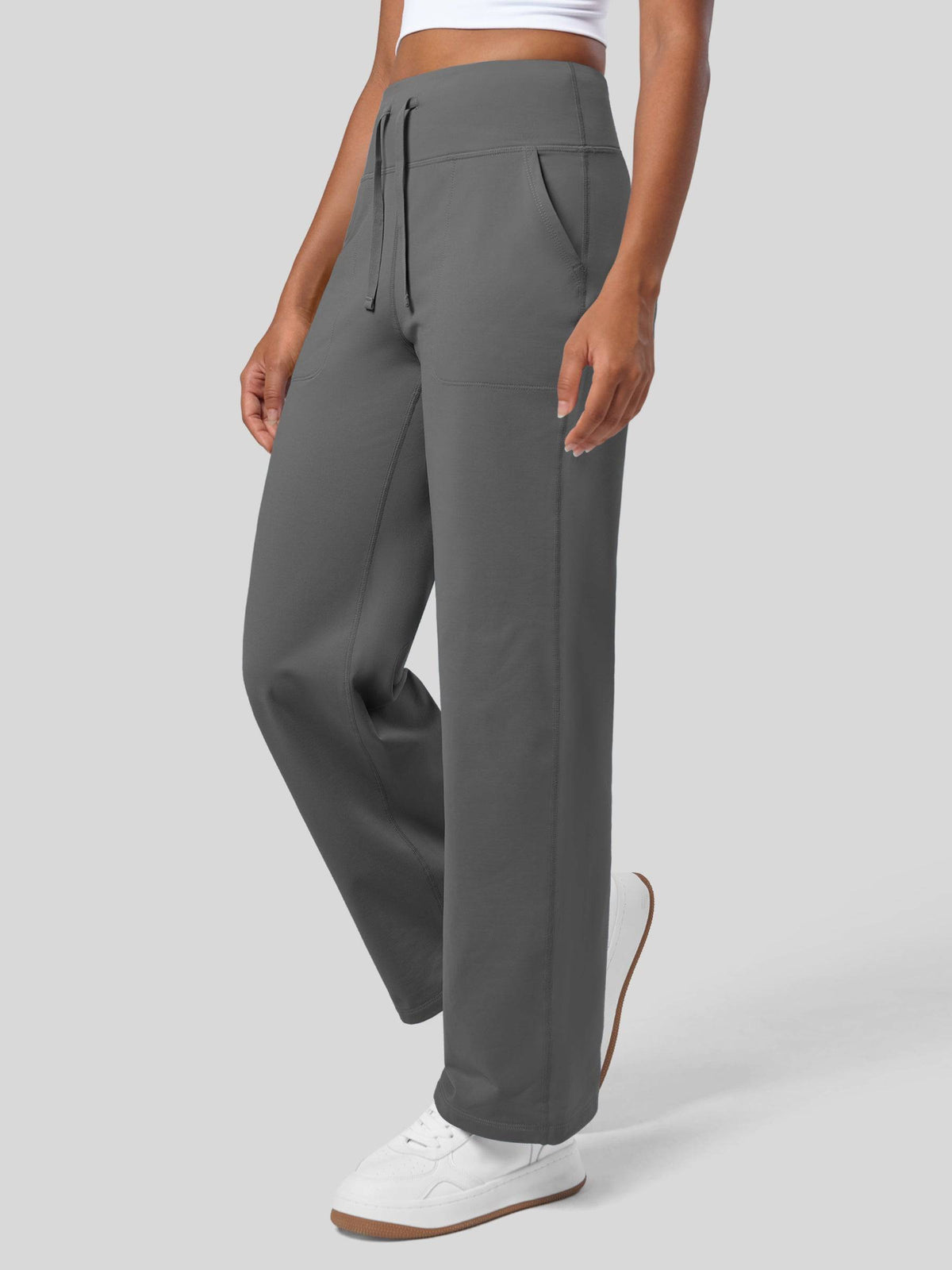 Lavisa - Women's Fleece Lined Wide Leg Lounge Pants with Drawstring