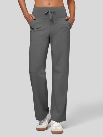 Lavisa - Women's Fleece Lined Wide Leg Lounge Pants with Drawstring