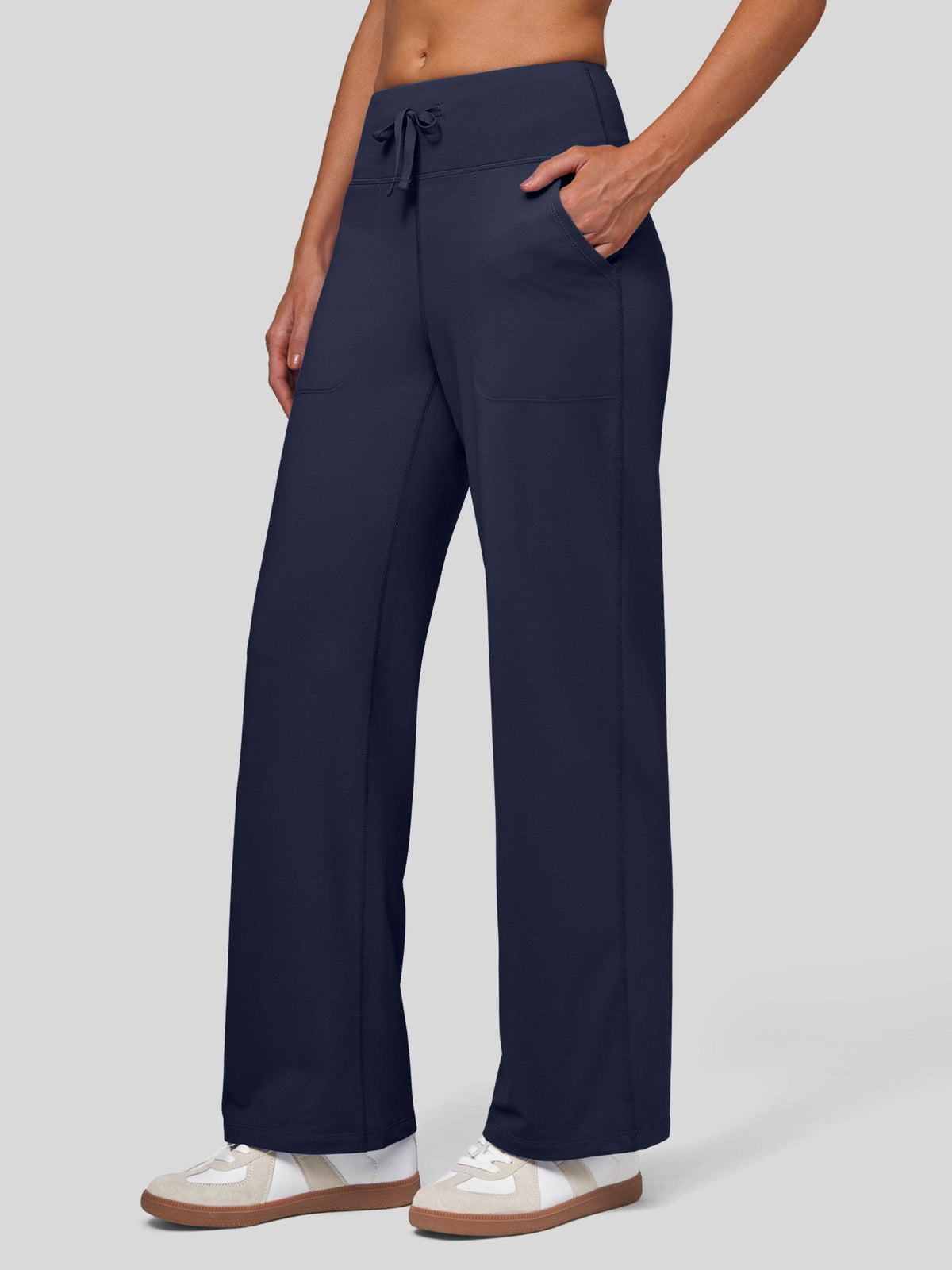 Lavisa - Women's Fleece Lined Wide Leg Lounge Pants with Drawstring