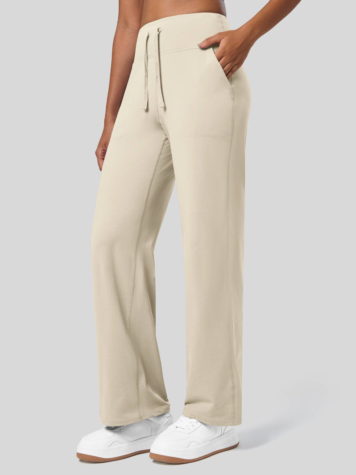 Lavisa - Women's Fleece Lined Wide Leg Lounge Pants with Drawstring