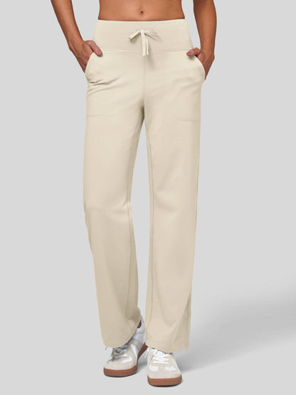 Lavisa - Women's Fleece Lined Wide Leg Lounge Pants with Drawstring