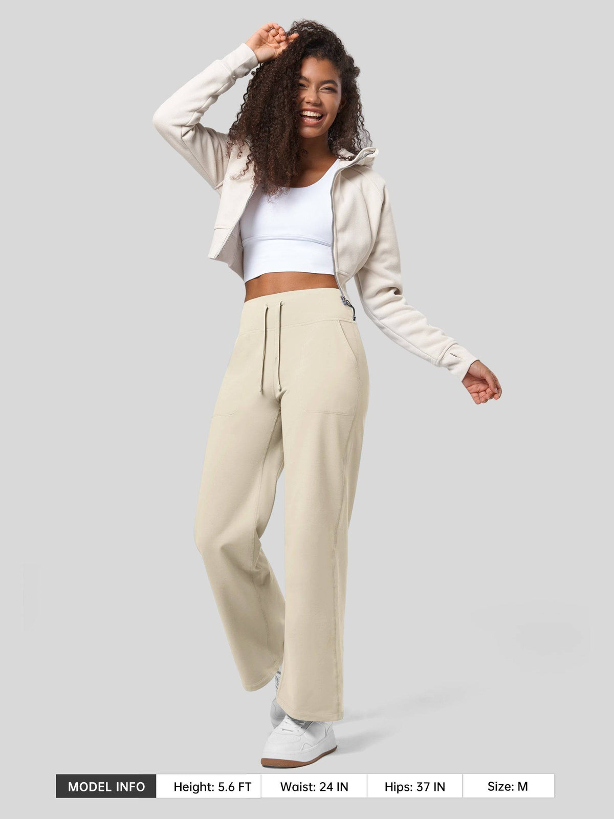 Lavisa - Women's Fleece Lined Wide Leg Lounge Pants with Drawstring