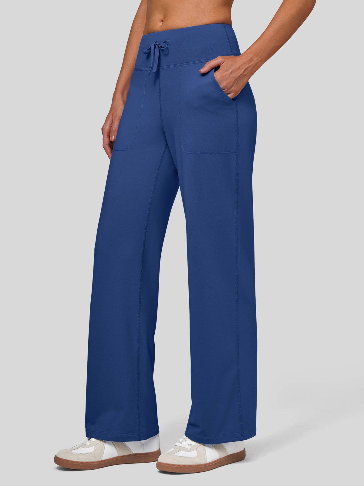 Lavisa - Women's Fleece Lined Wide Leg Lounge Pants with Drawstring
