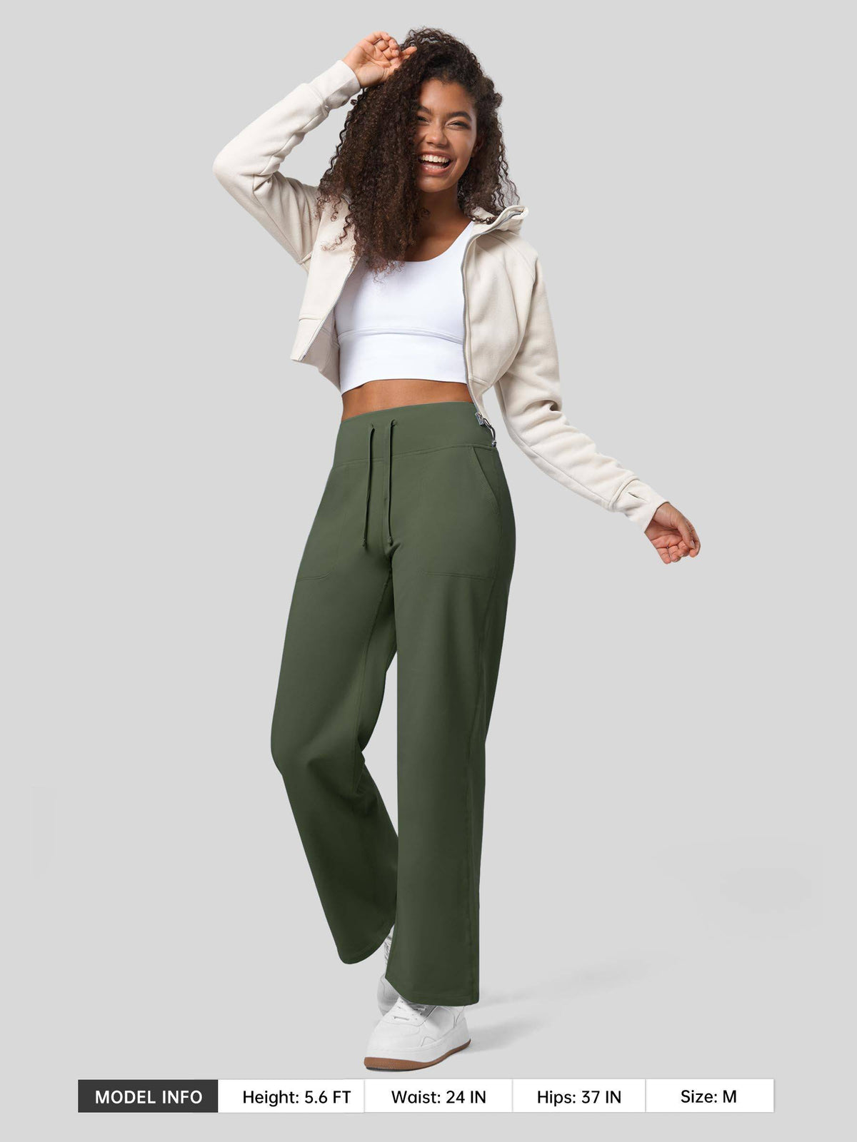 Lavisa - Women's Fleece Lined Wide Leg Lounge Pants with Drawstring
